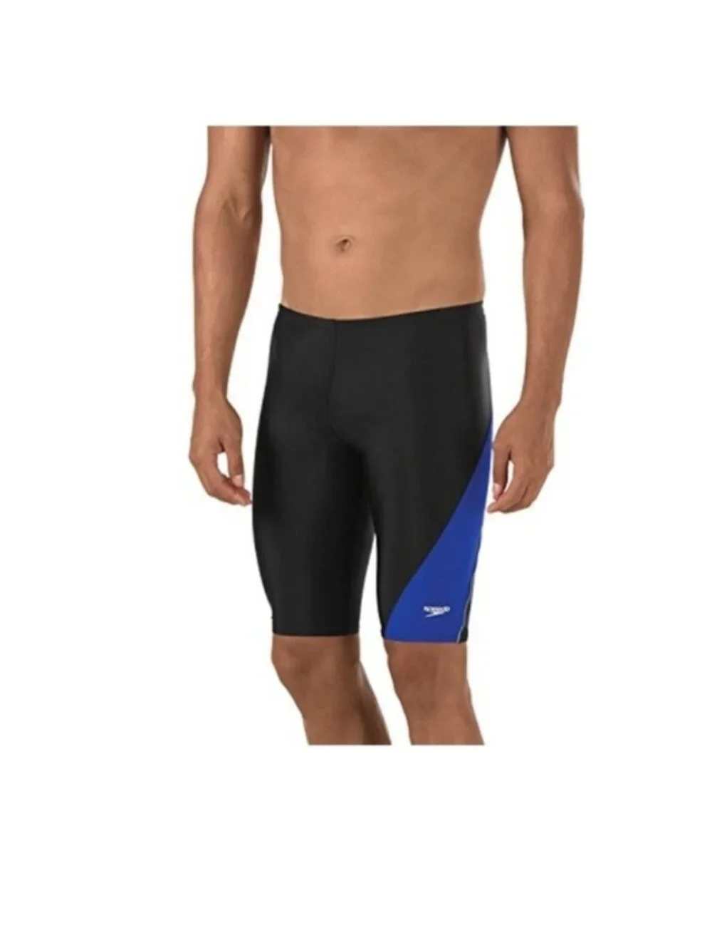 Speedo Black and Blue Swim Trunks Revolve Jammer, Size 26